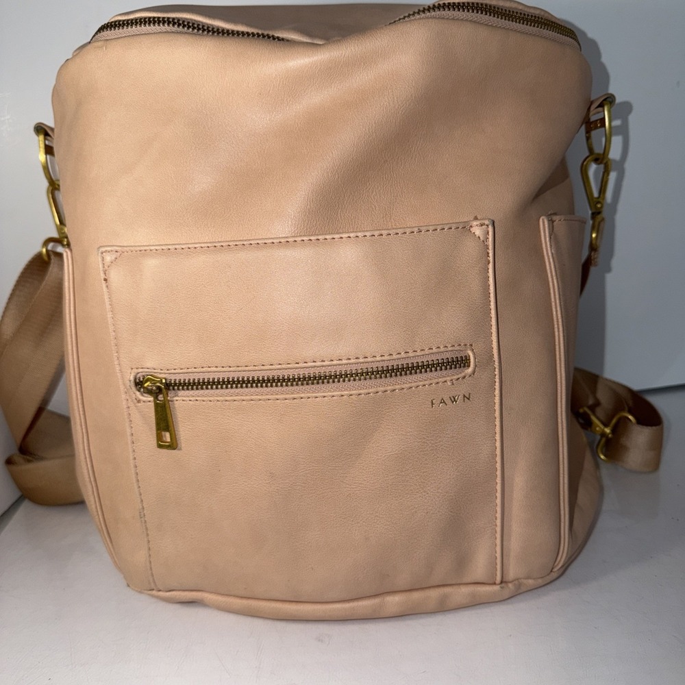 Fawn Design The Original Large Backpack Messenger Diaper Bag Rare Dusty Rose
